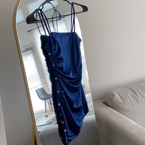 Fashion Nova Royal Blue Button Dress